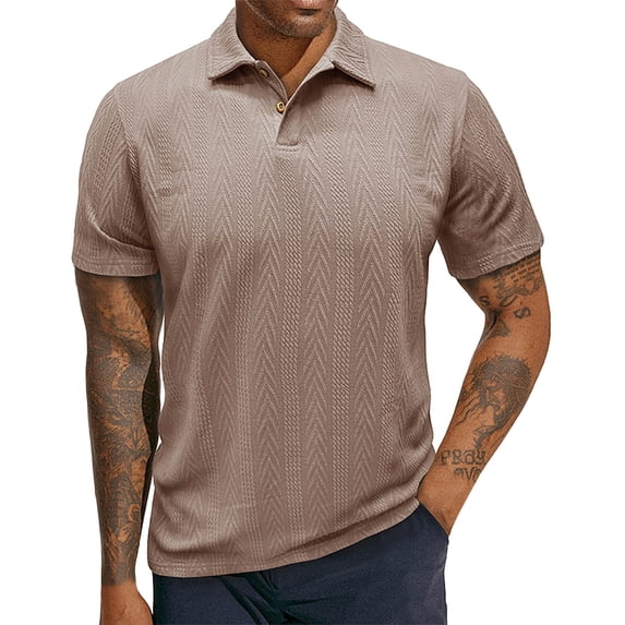 Mens Shirts Lapel Short Sleeved Casual T Shirts