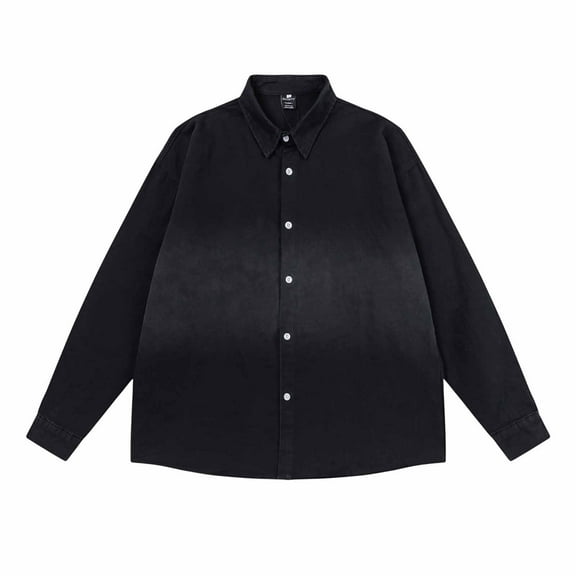 Mens Shirts Long Sleeve Button-Down Cotton Blend T-Shirts with Collared Casual Gradient Printed Breathable Lapel Going Out Tees Tops