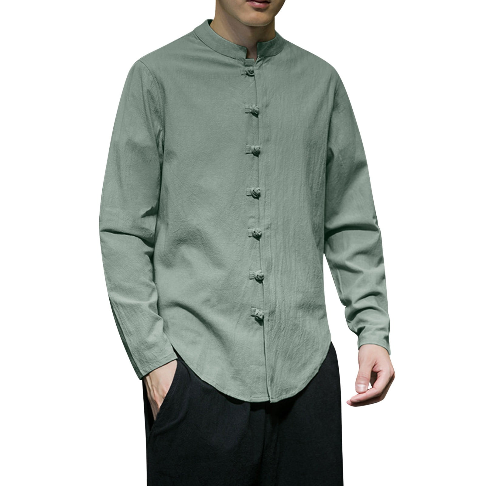 Mens Shirts Long Sleeve Fashion Drawstring Casual Shirts for Men