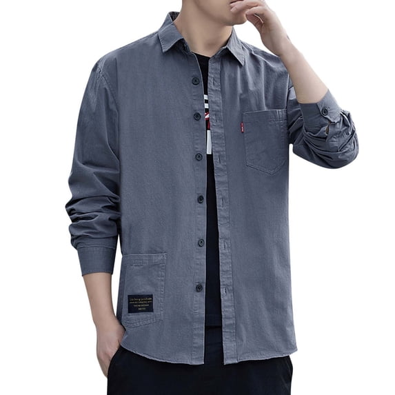 Mens Shirts,Long Sleeve Fishing Shirt With Pockets Cool Comfort Button Down Shirt Breathable Hiking Outdoor Wear,Mens Long Sleeve Shirt,M,Dark Gray