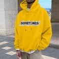 thumbnail image 1 of Mens Shirts Long Sleeve Pockets Hooded Printed Round-Neck T-Shirt Blouse Sweatshirt,Blouse for Men Yellow L, 1 of 6
