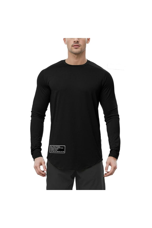 Mens Shirts,Long Sleeve T Shirt Solid Color Loose Fit Casual Top,Long Sleeve Shirts for Men,Z01 Black,L