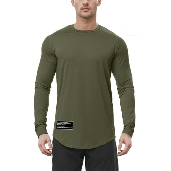Mens Shirts,Long Sleeve T Shirt Solid Color Loose Fit Casual Top,Long Sleeve Shirts for Men,Z01 Green,L