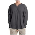 thumbnail image 1 of Mens Shirts Long Sleeve Tops V Neck Sweatshirts Casual Loose Pullover Fall Winter Sweatshirt Plain Sports Gym Work Lounge Wear Top, 1 of 6
