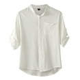 Mens Shirts,Male Turndown Shirt Casual Solid Half Sleeve Top Blouses