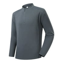 Mens Shirts Men Quarter Zip Pullover Moisture Wicking Golf Shirt Long Sleeve 1/4 Zip UPF 50  Sun Protection Rash Guard Running