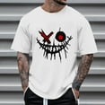 thumbnail image 1 of Mens Shirts Men's Graphic Crewneck Short Sleeve Drop Shoulder Streetwear Tee Shirt Top White 2XL, 1 of 4