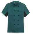 thumbnail image 1 of Mens Shirts Men's Hotel Chefs Short Sleeve Solid Color Buttons Chefs Shirt Jacket Mens Shirt Green XXL, 1 of 4
