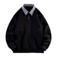 thumbnail image 1 of Mens Shirts Men's Plaid Collar Sweatshirt Casual Loose Fit Long Sleeve Pullover Shirt, 1 of 3