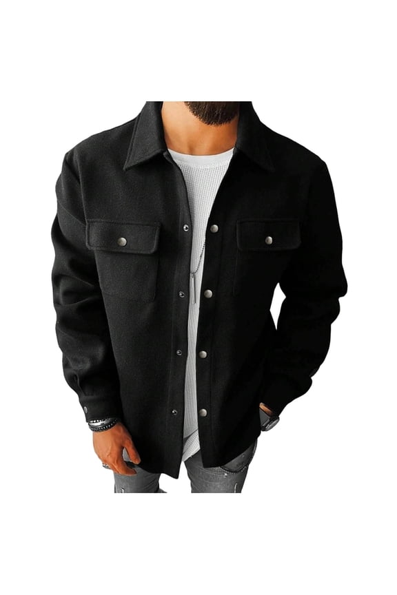 Mens Shirts Men's Warm Flannel Plaid Button Down Shirt Jacket Casual Long Sleeve Regular Fit Shirt with Two Pockets