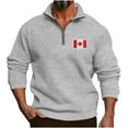 thumbnail image 1 of Mens Shirts Mens Canadian Flag Graphic Pullover Fall Shirt Long Sleeve Quarter Zip Sweatshirt Men Fashion Patriotic Print Tops, 1 of 7