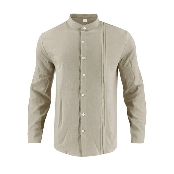 Mens Shirts Mens Casual Crewneck Striped Button Up Shirts Long Sleeve Blouses Fall Lightweight Lounge Loose Fit Shirts