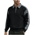 thumbnail image 1 of Mens Shirts Mens Casual Sweatshirt Long Sleeve Button Collared Pullover Golf Sweaters, 1 of 5