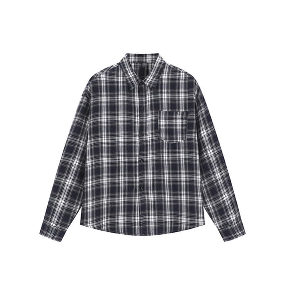 Mens Shirts Mens Fall Plaid Button Up Shirt Regular Fit Long Sleeve Checkered Shirt Casual Button Down Shirts Jacket with Pocket