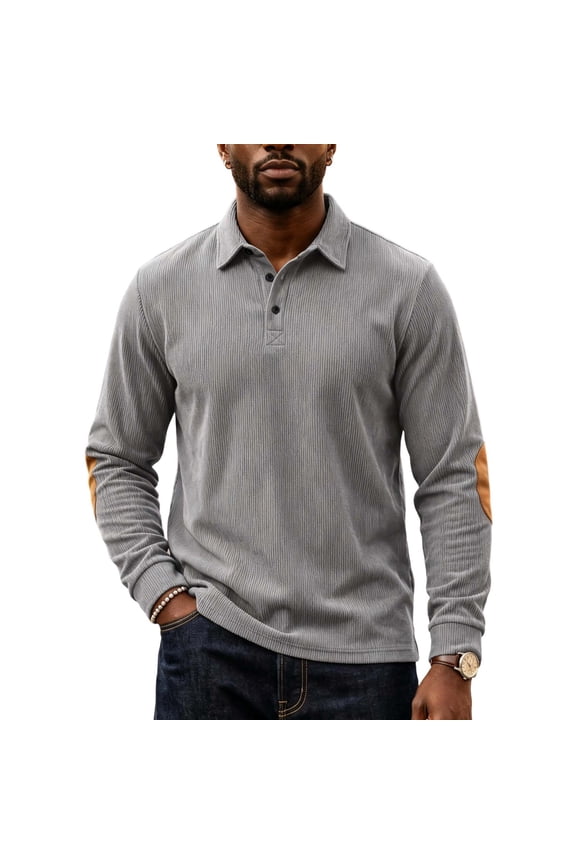Mens Shirts, Mens Long Sleeve Knit Shirts Casual Raglan Sleeve Sweater 2-Button Down Prevent Pilling Golf Shirts