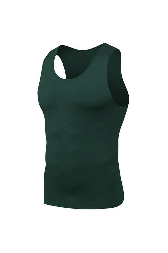 Mens Shirts Mens Quick Drying Compression Shirt Slimming Body Shaper Vest Workout Tank Tops Abs Abdomen Undershirts Gifts for Men Army Green Polyester XL