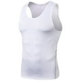 thumbnail image 1 of Mens Shirts Mens Quick Drying Compression Shirt Slimming Body Shaper Vest Workout Tank Tops Abs Abdomen Undershirts Gifts for Men White Polyester 3X, 1 of 3