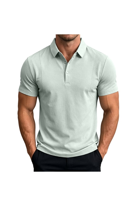 Mens Shirts, Mens Shirts Stylish Button Down Dress Shirts Fashion Business Work Short Sleeve Performance Tops Green L