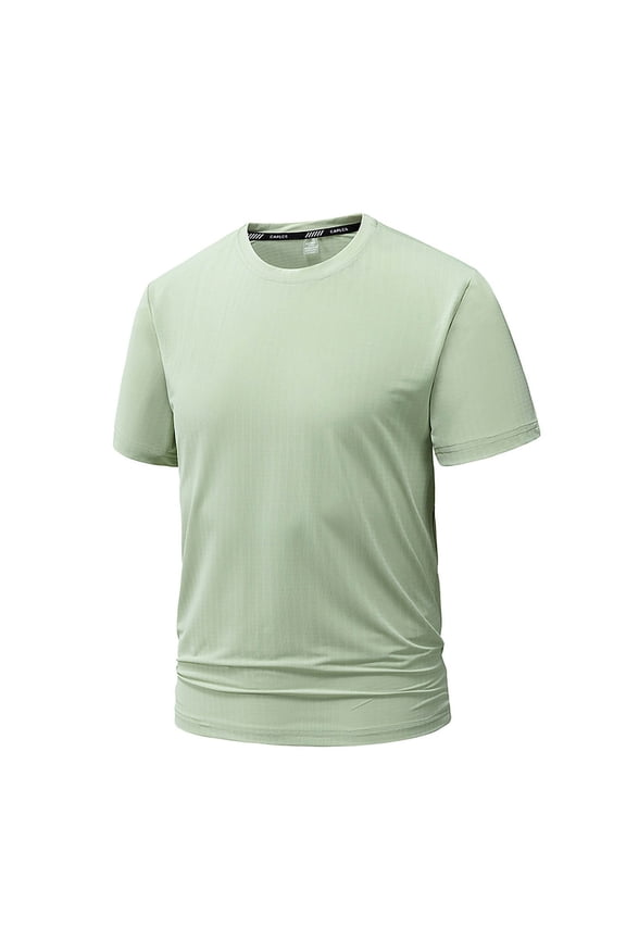 Mens Shirts, Mens T-Shirt Summer Quick Dry Cooling Moisture-Wicking Tee Loose Short Sleeve Athletic Tops Casual Workout Gym Shirt Green XXXXL