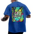 thumbnail image 1 of Mens Shirts Oversize Spring And Summer Trend Young Large Size Back Pattern Printing Short Sleeve Blue Workout Tops Sizes XL, 1 of 6