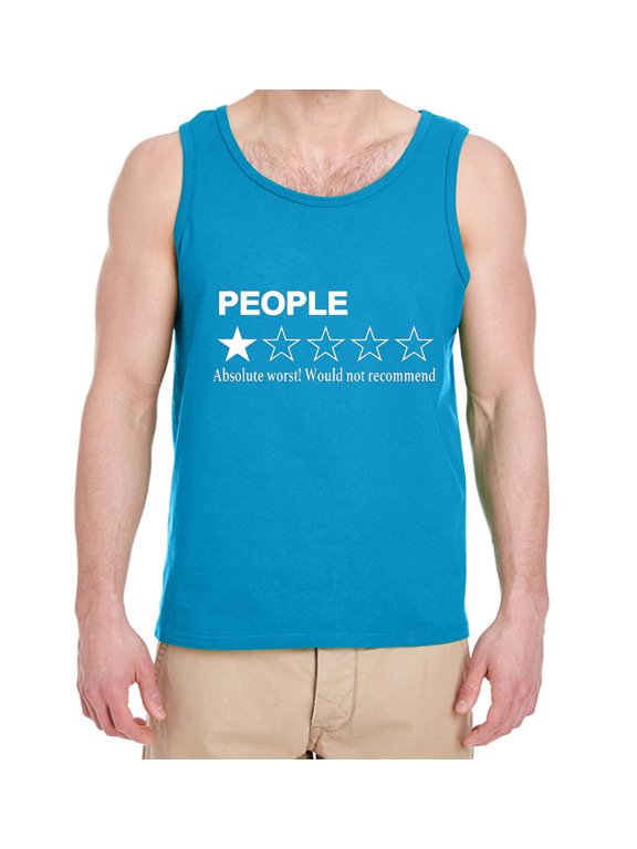 Mens Shirts People One Star Review Funny Graphic Tank Tops for Men