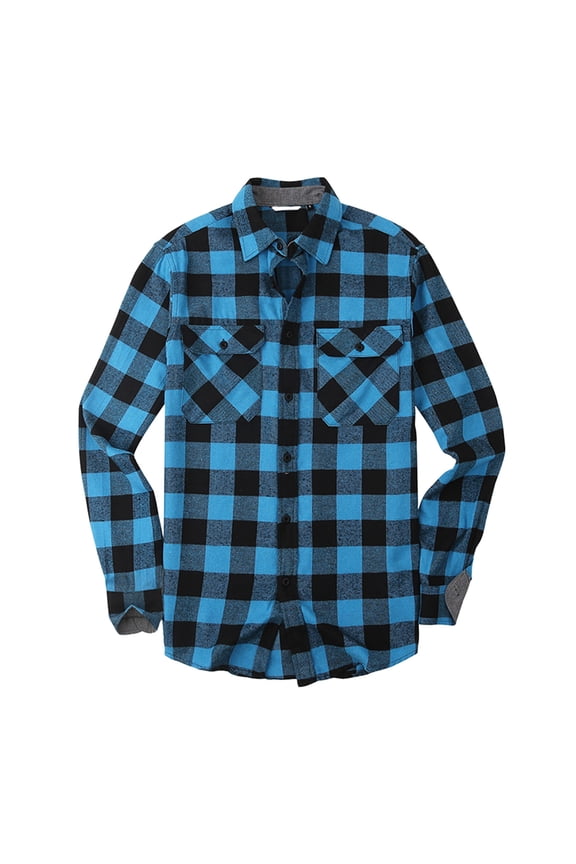 Mens Shirts Plaid Flannel Brushed Warm Casual Lapel Button Down Tshirts Shirts for Men