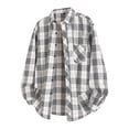 thumbnail image 1 of Mens Shirts Plaid Loose Fit Button Up Spring Summer Fall Tops with Pockets Collared Long Sleeve Comfortable Dress Shirts for Men, 1 of 3