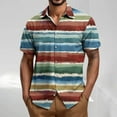 thumbnail image 1 of Mens Shirts Plus Size Short Sleeve Stripe Turdown Collar Button Up Casual Summer Shirt Multicolor XXXL, 1 of 5