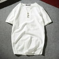 thumbnail image 1 of Mens Shirts Plus Size Short Sleeve V-Neck Solid Regular Pullover Casual T-Shirt White XXXL, 1 of 3