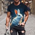 thumbnail image 1 of Mens Shirts Plus Size under $5 Easter Print Short Sleeve Round Neck T-Shirt Stylish Casual Tee Dark Blue XXXL, 1 of 5