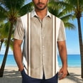 thumbnail image 1 of Mens Shirts Plus Size under $5 Short Sleeve Lapel Button Up Solid Color Casual Summer Shirt 1-Coffee XL, 1 of 6