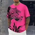 thumbnail image 1 of Mens Shirts Printing Blouses Short Sleeve Round Neck Casual Round-Neck Shirts Hot Pink M T-shirts for Men, 1 of 6