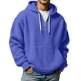thumbnail image 1 of Mens Shirts Quarter Zip Sweatshirt Solid Waffle Long Sleeve Hooded Tops Light Purple, 1 of 5