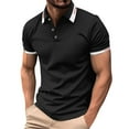 thumbnail image 1 of Mens Shirts On Sale Clearance JXMVOJ Men's Summer Casual Shirt, Solid Color Polo, Short Sleeve Button-Down, Fashionable Collared Top, Lightweight and Stylish Shirt, 1 of 7