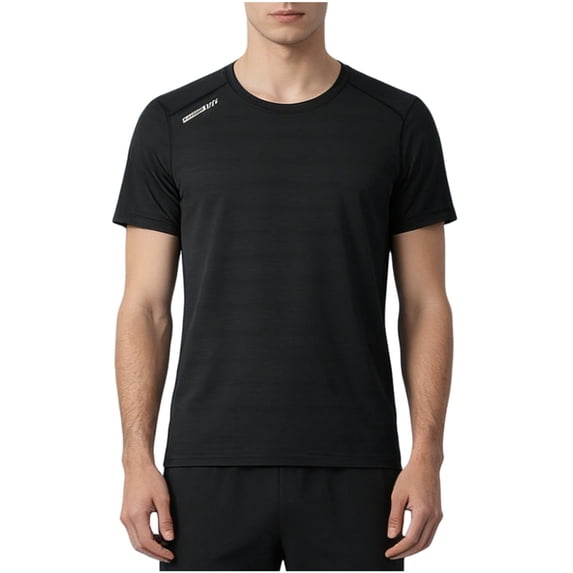 Mens Shirts Short Sleeve,Big and Tall Shirts for Men Summer Short Sleeve Round Neck Tees Casual Athletic Breathable Solid Workout Outfit