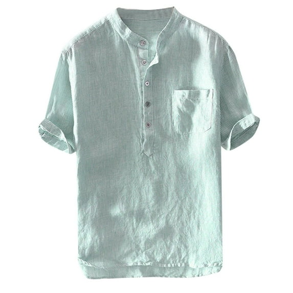 Mens Shirts Short Sleeve Button Down Casual Linen Shirts Summer Hawaiian Lapel Blouses Business Work Office Smart Tshirt Lightweight Loose Holiday Shirts ClearanceSize M-3XL
