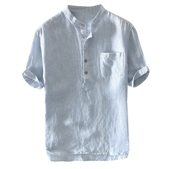 Mens Shirts Short Sleeve Button Down Casual Linen Shirts Summer Hawaiian Lapel Blouses Business Work Office Smart Tshirt Lightweight Loose Holiday Shirts ClearanceSize M-3XL