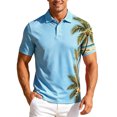 thumbnail image 1 of Mens Shirts Short Sleeve Button Down Beach Clothes for Men,Blue,2XL, 1 of 5