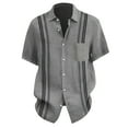 thumbnail image 1 of Mens Shirts Short Sleeve Button Down Floral Button Down Tropical Holiday Beach Shirts For Men Grey M, 1 of 3