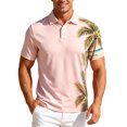 thumbnail image 1 of Mens Shirts Short Sleeve Button Down Holiday Top for Men,Pink,2XL, 1 of 5