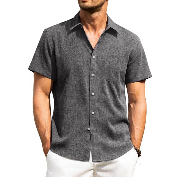 Mens Shirts Short Sleeve Button Down Shirts CasualTops