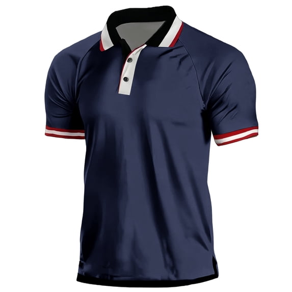 Mens Shirts Short Sleeve Casual Collared Shirts Moisture Wicking Athletic Work Golf Shirts for Men with Pocket, 2XL