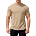 thumbnail image 1 of Mens Shirts Short Sleeve Crewneck Shirts Lightweight Khaki Shirt Mens Hiking Shirt, 1 of 7