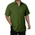 thumbnail image 1 of Mens Shirts Short Sleeve, Mens Wrinkle Free Dress Tshirt Summer Short Sleeve Button Down Hawaiian Beach Tops Loose Formal Untucked Textured Blouses, 1 of 6