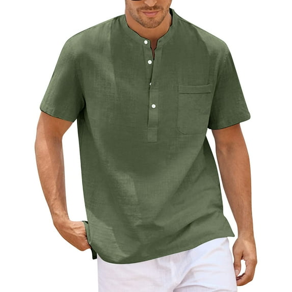 Mens Shirts Short Sleeve Summer Mens Clothes Mens Shirts Casual Men's Casual Thin Short-sleeved Shirt