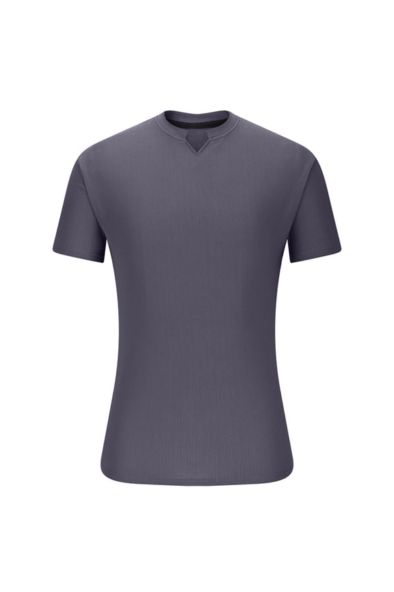 Mens Shirts Short Sleeve, Tough Guy Shirts for Men Elegant Pure Color Stand Shoulder Short Sleeve Slimming Jersey Tops Workout Outdoor Wear
