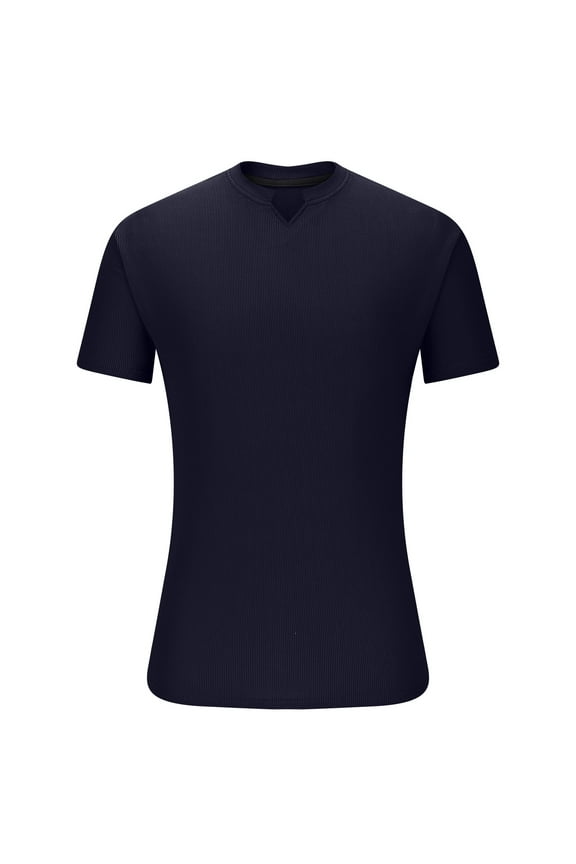 Mens Shirts Short Sleeve, Tough Guy Shirts for Men Elegant Pure Color Stand Shoulder Short Sleeve Slimming Jersey Tops Workout Outdoor Wear