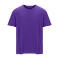 thumbnail image 1 of Mens Shirts Short Sleeved Round Neck Casual Loose T-shirt Purple 4XL, 1 of 4
