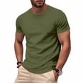 thumbnail image 1 of Mens Shirts Short Sleeved Solid Color Outdoor Running Sports Breathable Short Sleeve Shirt,Blouse for Men Army Green L, 1 of 6
