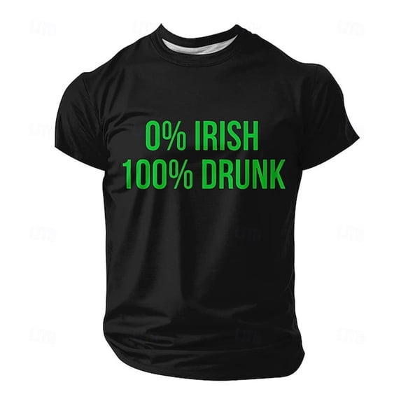 Mens Shirts St Patricks Day Casual Short Sleeve Comfortable Breathable Summer Crew Neck Basic Tee